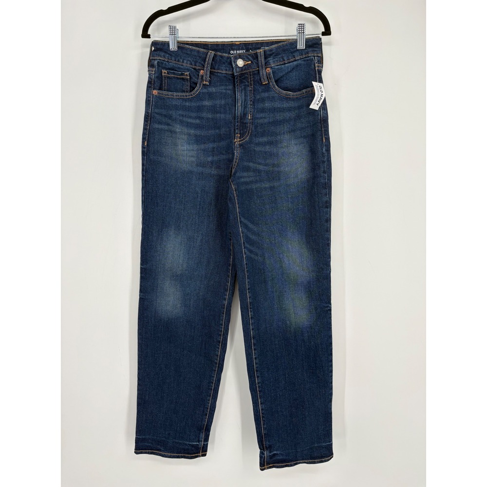 Old Navy Jeans Women 6 Blue O.G. Loose High-Rise Dark Wash Straight Leg Denim